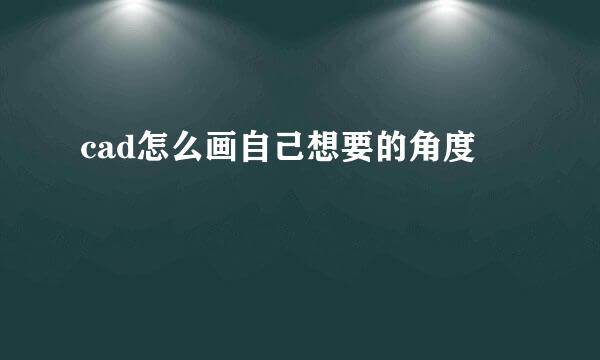 cad怎么画自己想要的角度