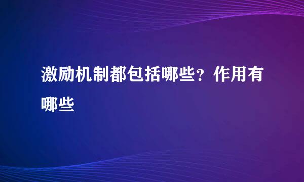 激励机制都包括哪些？作用有哪些