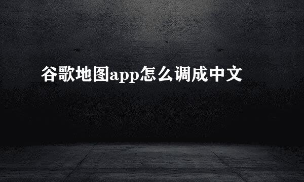 谷歌地图app怎么调成中文
