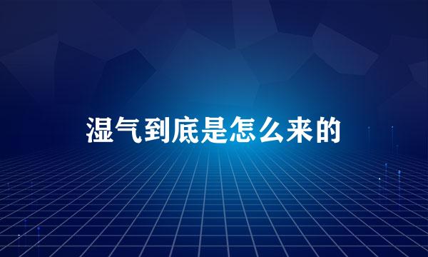 湿气到底是怎么来的