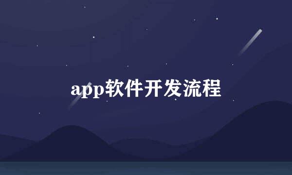 app软件开发流程