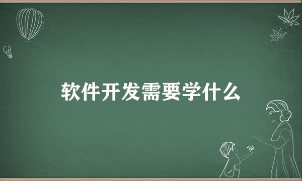 软件开发需要学什么