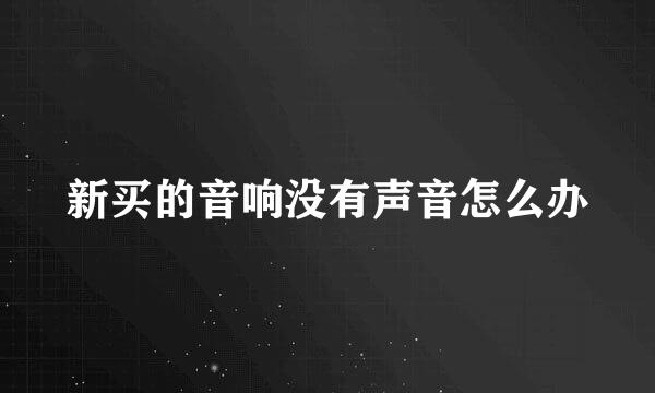 新买的音响没有声音怎么办
