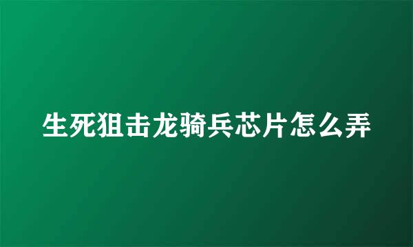 生死狙击龙骑兵芯片怎么弄