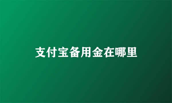 支付宝备用金在哪里