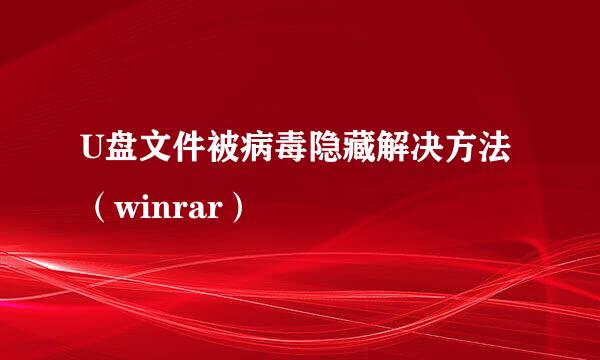 U盘文件被病毒隐藏解决方法（winrar）
