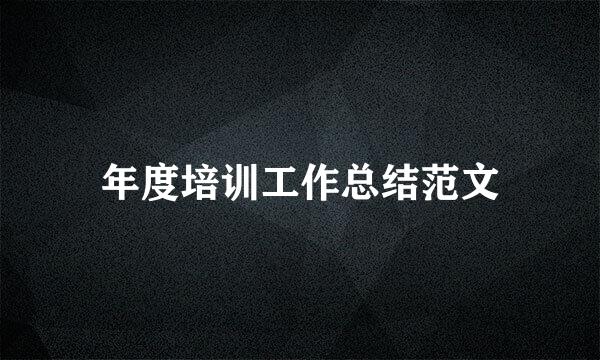 年度培训工作总结范文