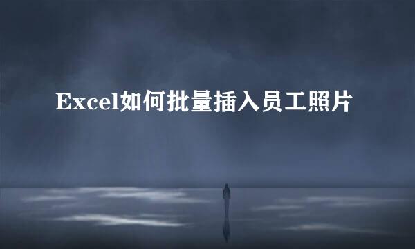 Excel如何批量插入员工照片