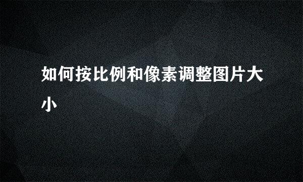 如何按比例和像素调整图片大小