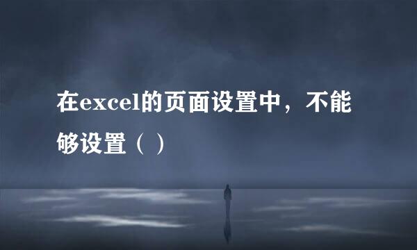 在excel的页面设置中，不能够设置（）