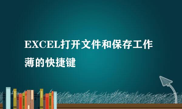 EXCEL打开文件和保存工作薄的快捷键