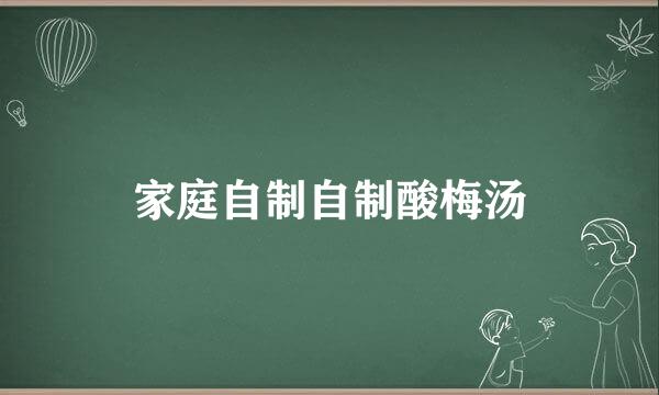 家庭自制自制酸梅汤