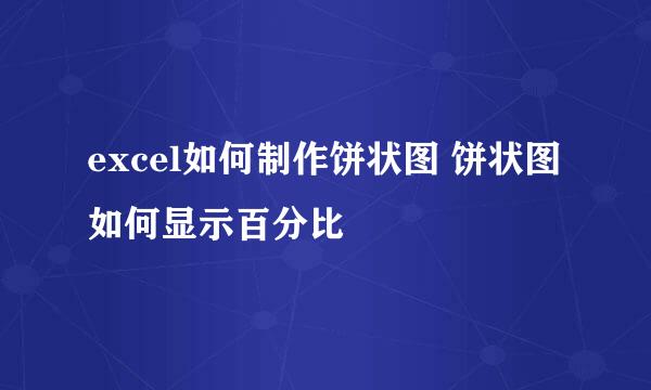 excel如何制作饼状图 饼状图如何显示百分比