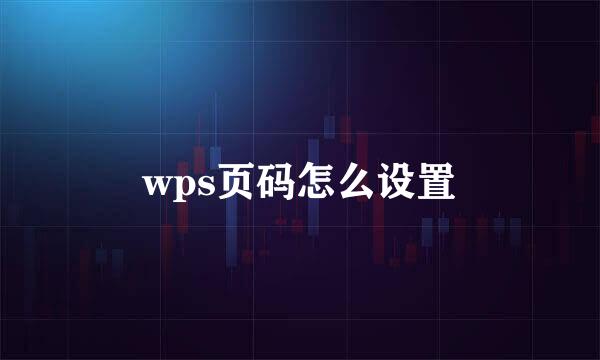 wps页码怎么设置