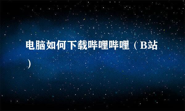 电脑如何下载哔哩哔哩（B站）