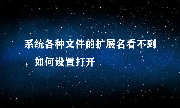 系统各种文件的扩展名看不到，如何设置打开