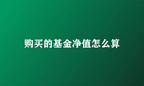 购买的基金净值怎么算