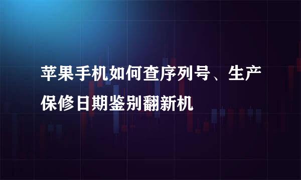 苹果手机如何查序列号、生产保修日期鉴别翻新机