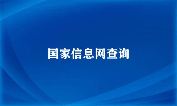 国家信息网查询