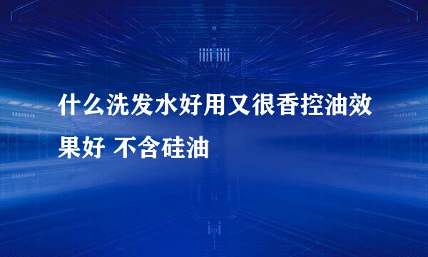 什么洗发水好用又很香控油效果好 不含硅油