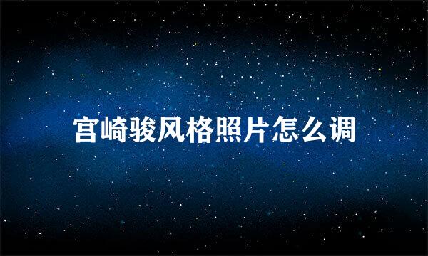 宫崎骏风格照片怎么调