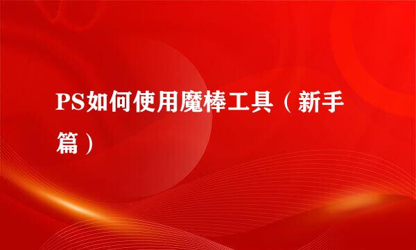 PS如何使用魔棒工具（新手篇）