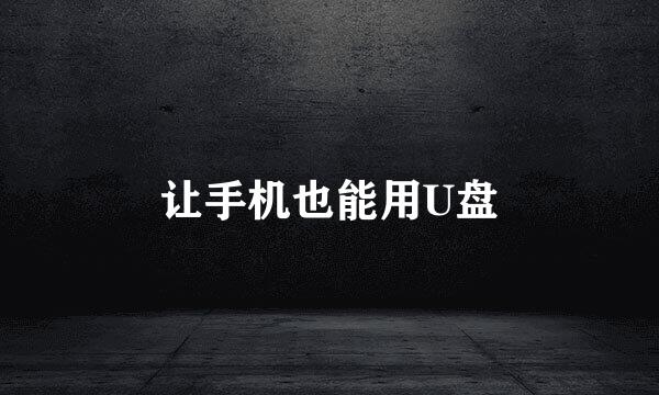让手机也能用U盘
