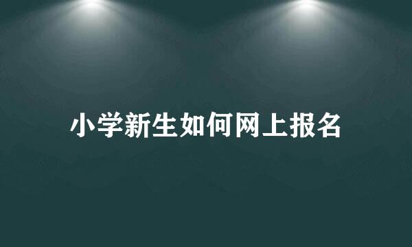 小学新生如何网上报名