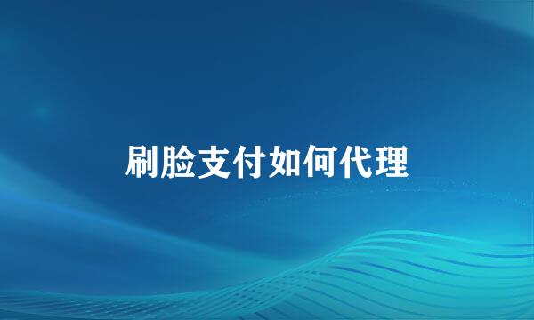 刷脸支付如何代理
