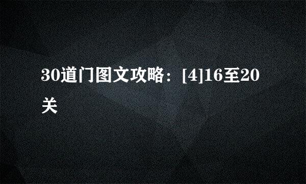30道门图文攻略：[4]16至20关