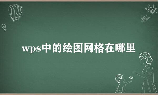 wps中的绘图网格在哪里