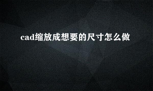 cad缩放成想要的尺寸怎么做