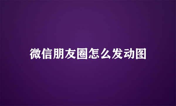 微信朋友圈怎么发动图