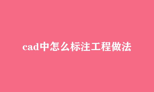 cad中怎么标注工程做法