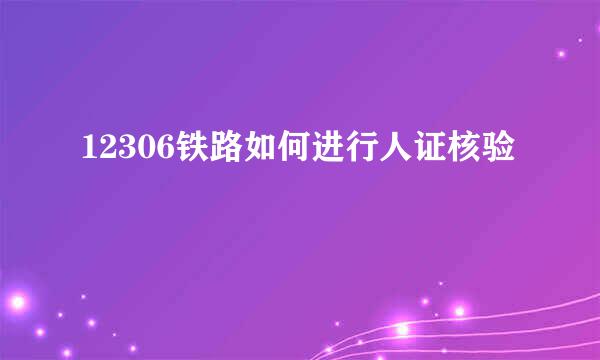 12306铁路如何进行人证核验