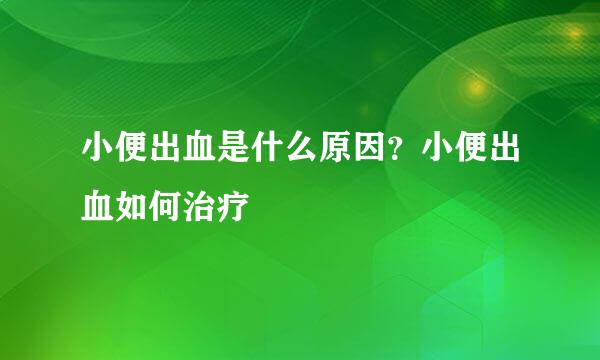 小便出血是什么原因？小便出血如何治疗