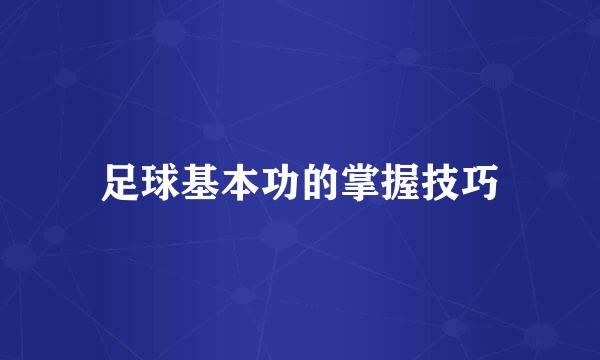 足球基本功的掌握技巧