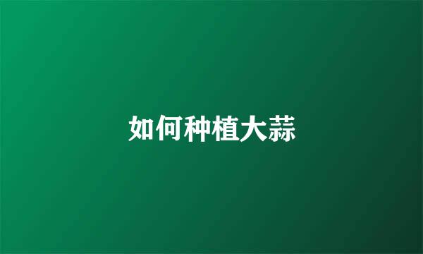 如何种植大蒜
