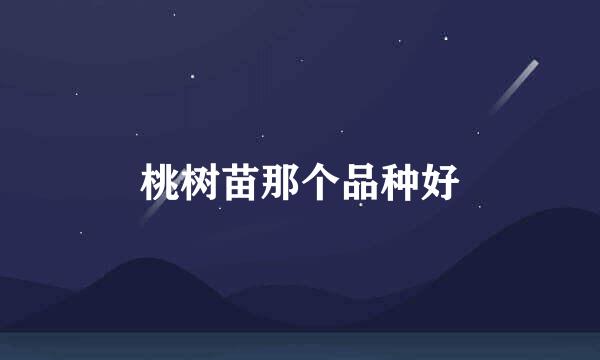 桃树苗那个品种好
