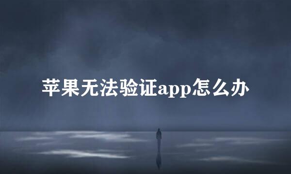 苹果无法验证app怎么办
