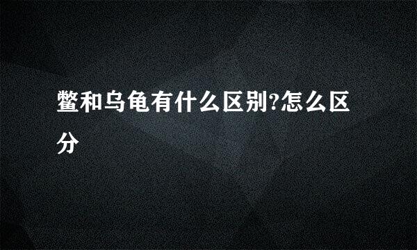 鳖和乌龟有什么区别?怎么区分