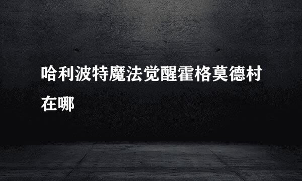 哈利波特魔法觉醒霍格莫德村在哪