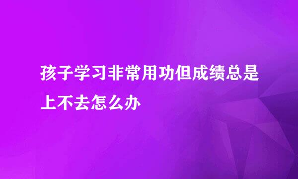 孩子学习非常用功但成绩总是上不去怎么办