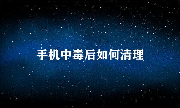 手机中毒后如何清理