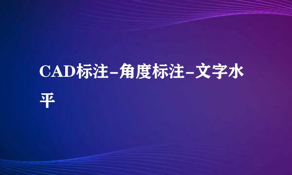 CAD标注-角度标注-文字水平