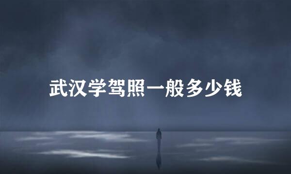 武汉学驾照一般多少钱