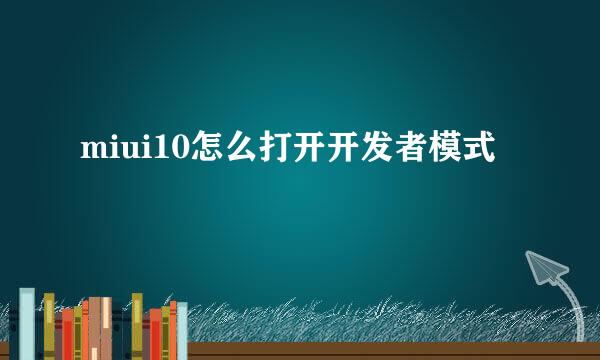miui10怎么打开开发者模式
