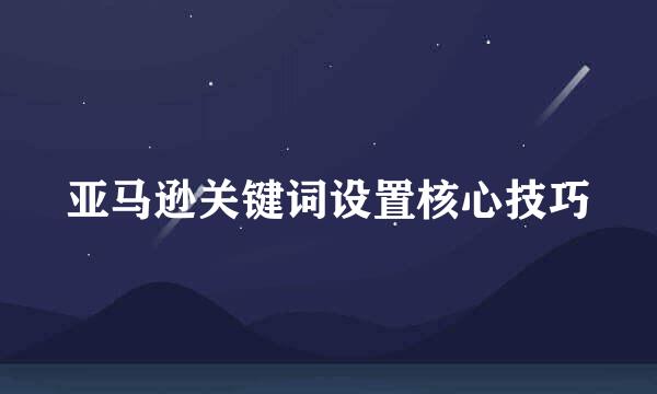亚马逊关键词设置核心技巧