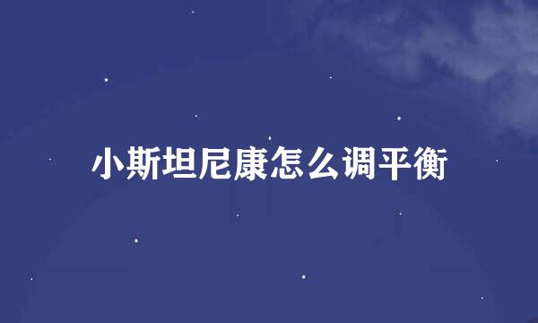 小斯坦尼康怎么调平衡