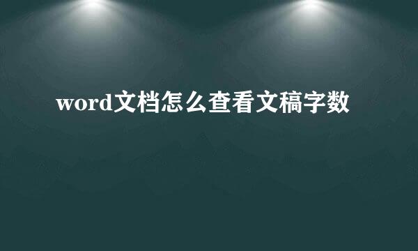 word文档怎么查看文稿字数